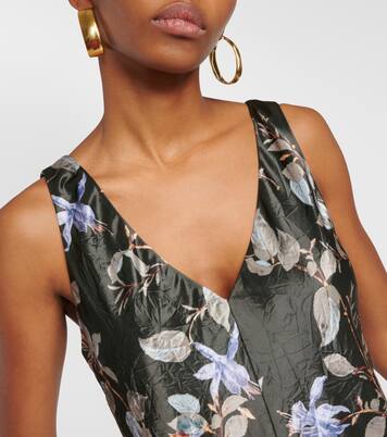 Bedrucktes Midikleid aus Satin | Vince