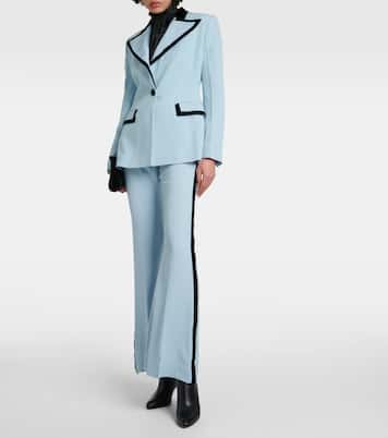 Velvet-trimmed cady flared pants | Nina Ricci