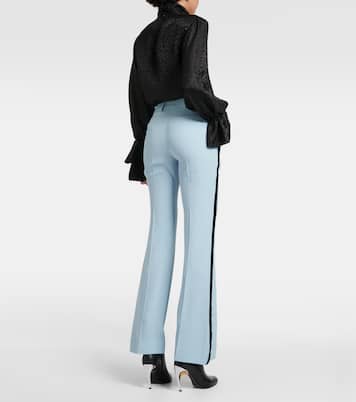 Velvet-trimmed cady flared pants | Nina Ricci