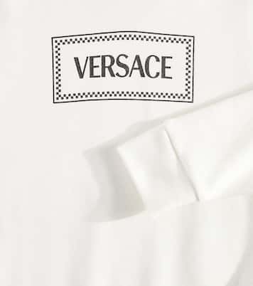 90s Vintage logo cotton jersey hoodie | Versace Kids