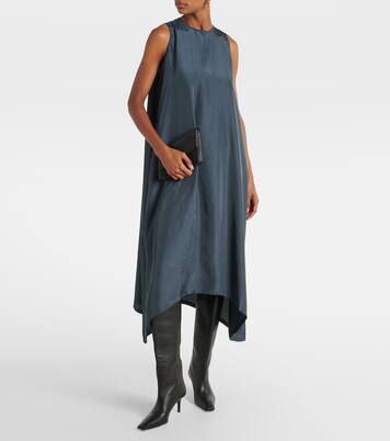 Robe asymétrique en satin | Acne Studios