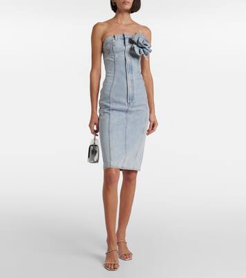 Robe midi en jean à fleurs | Area