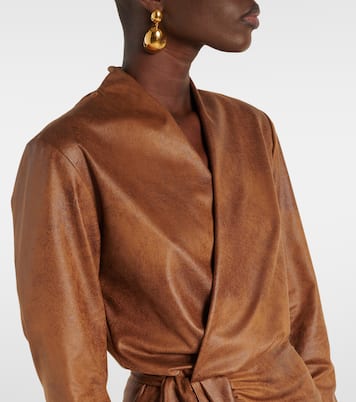 فستان لف درابيه من جلد سويدي صناعي Aleora | Isabel Marant