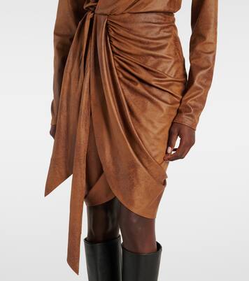 فستان لف درابيه من جلد سويدي صناعي Aleora | Isabel Marant