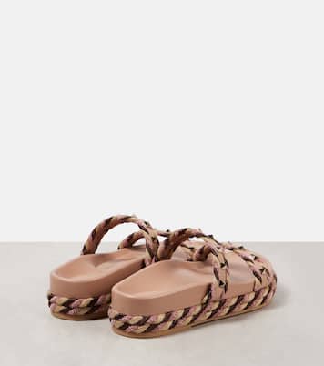 Rockstud Torchon leather-trimmed sandals | Valentino Garavani