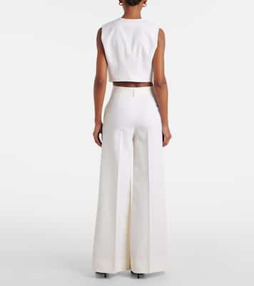 High-rise pleated wool wide-leg pants | Stella McCartney