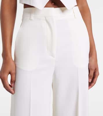 High-rise pleated wool wide-leg pants | Stella McCartney
