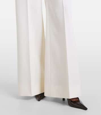 High-rise pleated wool wide-leg pants | Stella McCartney