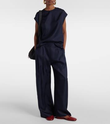 Pantalon ample Isola en soie | Asceno