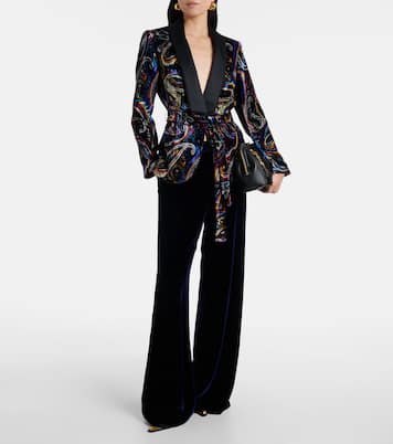 Belted velvet jacquard blazer | Etro