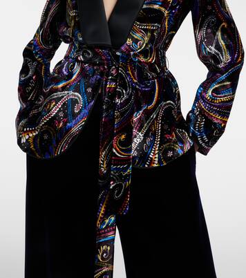 Belted velvet jacquard blazer | Etro