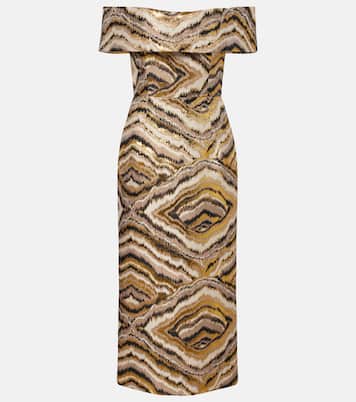 Gloria off-shoulder jacquard midi dress | Markarian
