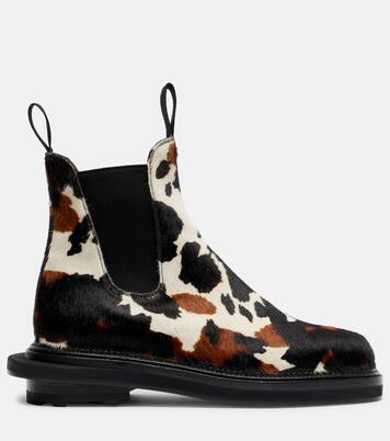 x J.M. Weston calf hair ankle boots | Sacai