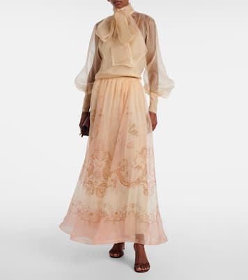 Hypnotic silk organza maxi skirt | Zimmermann