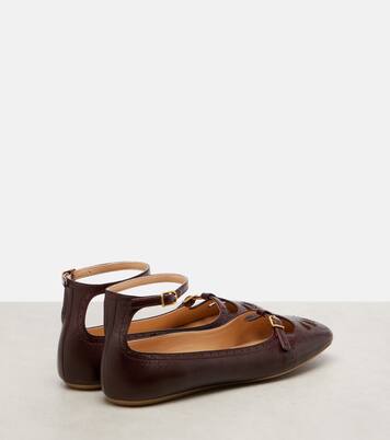 Misty cutout leather ballet flats | Chloé