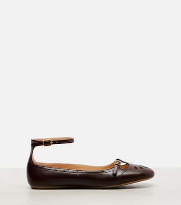 Misty cutout leather ballet flats | Chloé