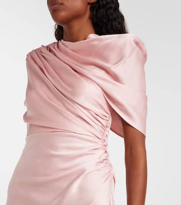 Abito lungo in raso drappeggiato | Stella McCartney