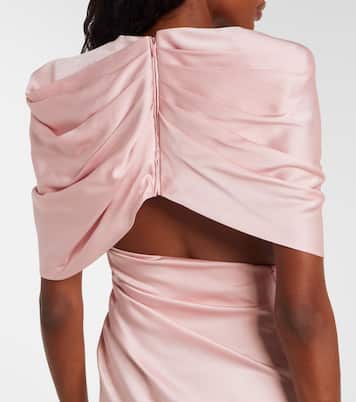 Abito lungo in raso drappeggiato | Stella McCartney