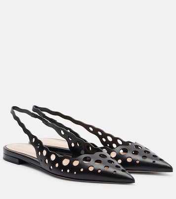 Cutout leather slingback flats | Gianvito Rossi