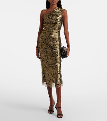 One-Shoulder-Midikleid aus Spitze | Dolce&Gabbana