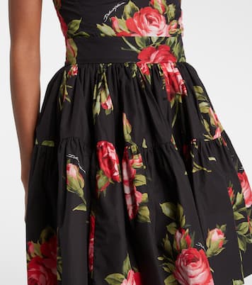 Mini-jupe en coton à fleurs | Dolce&Gabbana