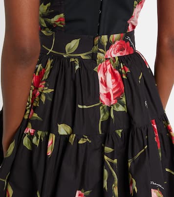 Mini-jupe en coton à fleurs | Dolce&Gabbana