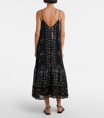 Besticktes Midikleid aus Baumwolle | Juliet Dunn