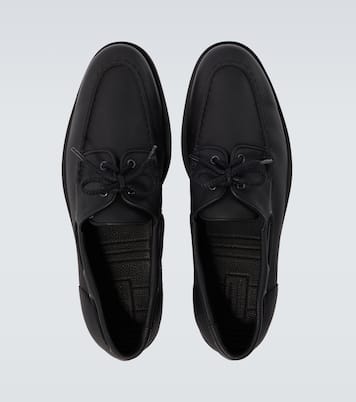 Foil leather boat shoes | John Lobb