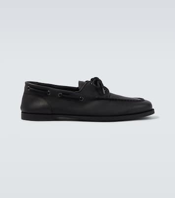 Foil leather boat shoes | John Lobb