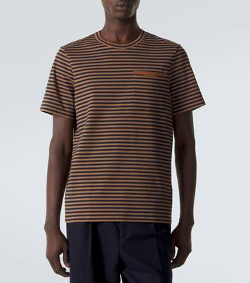 Striped cotton-blend jersey T-shirt | Moncler