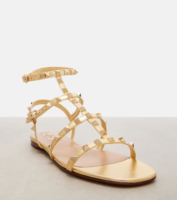 Rockstud metallic leather sandals | Valentino Garavani