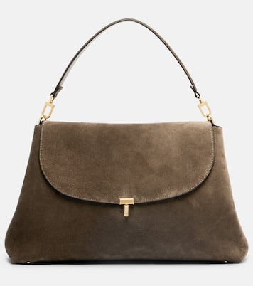 T-Lock suede shoulder bag | Toteme