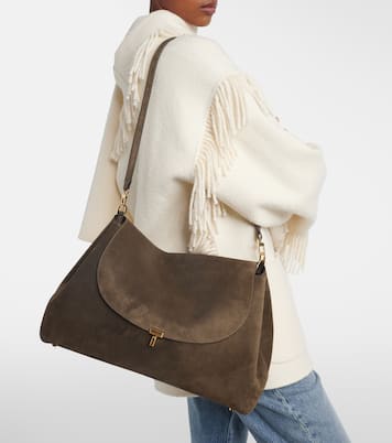 T-Lock suede shoulder bag | Toteme