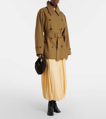 Oversized cotton cropped trench coat | Lemaire