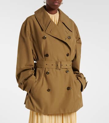 Oversized cotton cropped trench coat | Lemaire