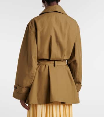 Oversized cotton cropped trench coat | Lemaire