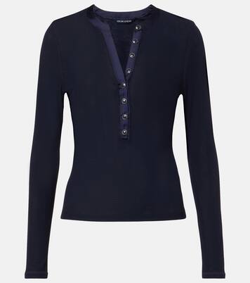 قميص Henley بحبكة مضلعة | Veronica Beard