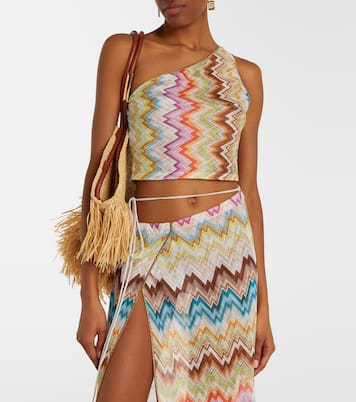 Crop top asimétrico en zigzag | Missoni
