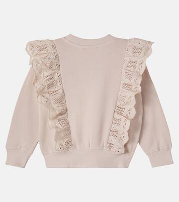 Maro lace-trimmed cotton jersey sweatshirt | Molo