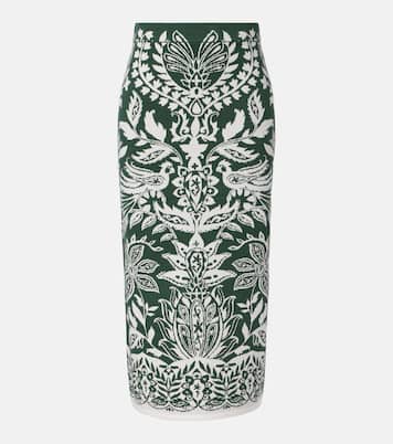 Miranda嵌花针织中长半身裙 | Farm Rio