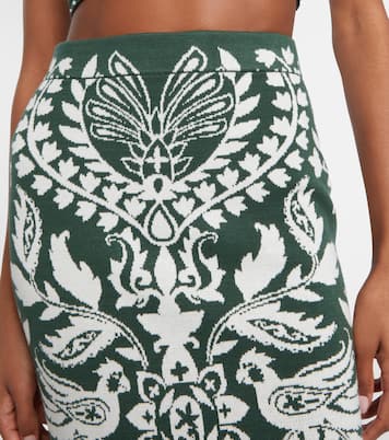 Miranda嵌花针织中长半身裙 | Farm Rio