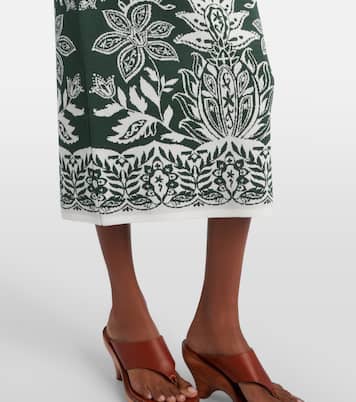 Miranda嵌花针织中长半身裙 | Farm Rio