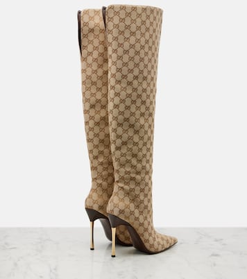 Bombshell GG Canvas over-the-knee boots | Gucci