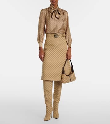 Bombshell GG Canvas over-the-knee boots | Gucci