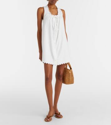 Robe chemise en coton festonnée | Frame