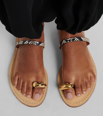 Sandalias Kibera de piel grabada | Amanu