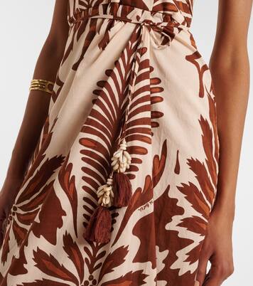 Robe midi Collina en coton imprimé | Poupette St Barth