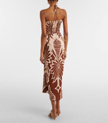 Robe midi Collina en coton imprimé | Poupette St Barth