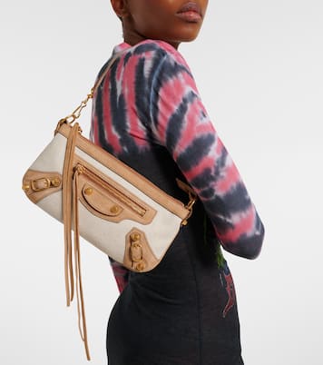 Le City Mini canvas and suede shoulder bag | Balenciaga