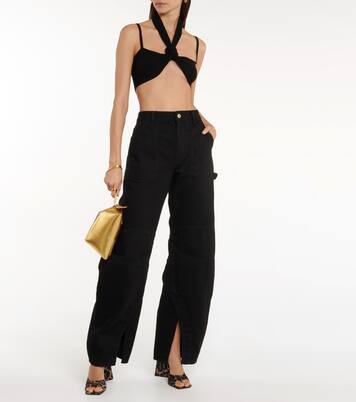 Cropped-Top aus Rippstrick | The Attico